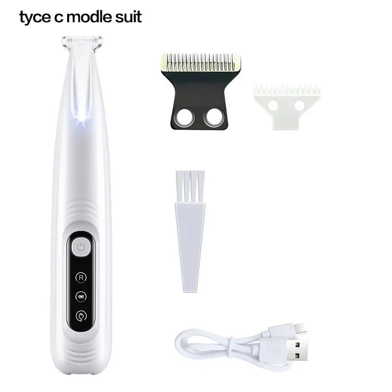 Ultimate Dog Paw Trimmer with LED Light - Fully Waterproof & Rechargeable Pet Hair Clippers for Precision Grooming
