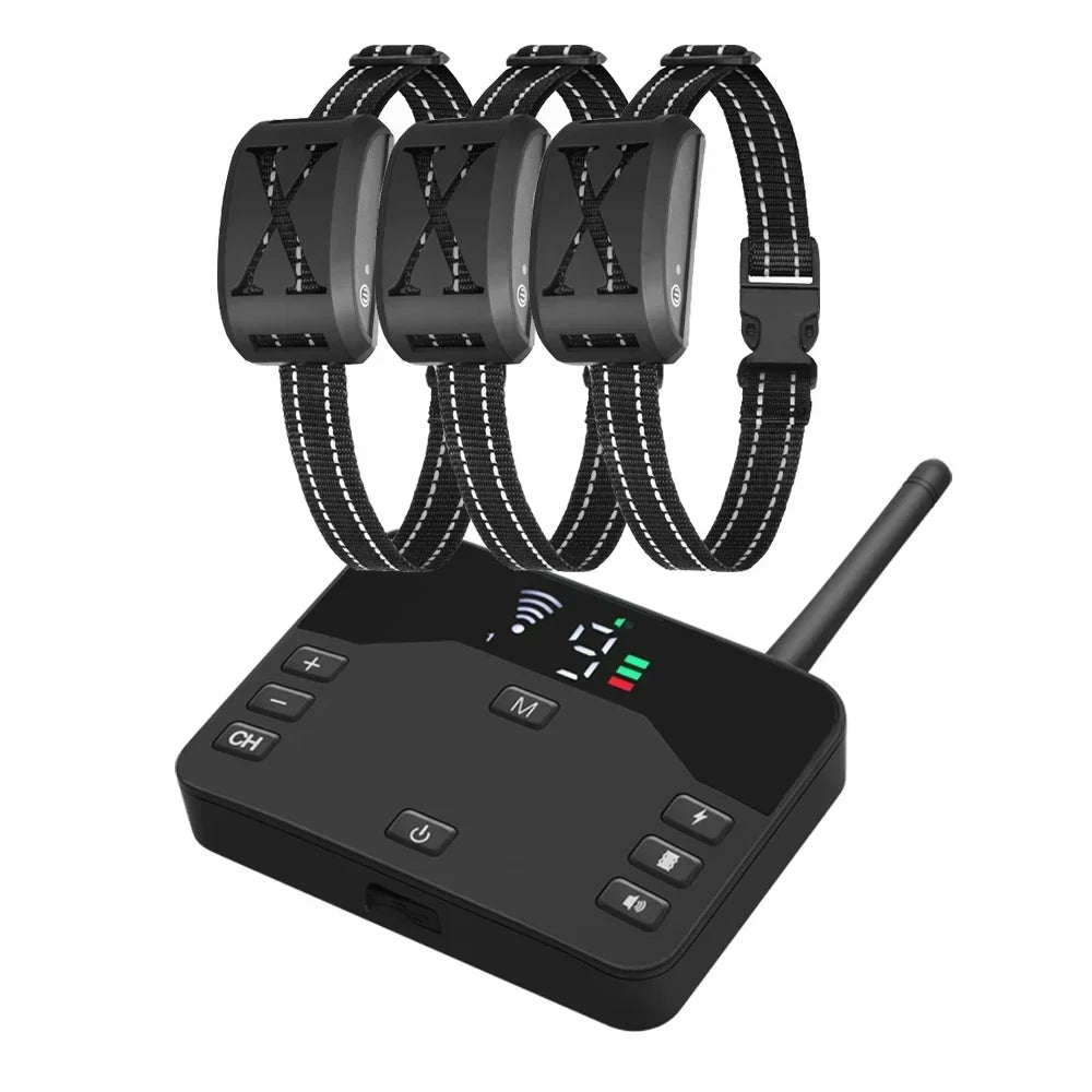 Ultimate Wireless Electric Fence & Anti-Bark Training Collar for Dogs - Adjustable Vibration & Shock Control