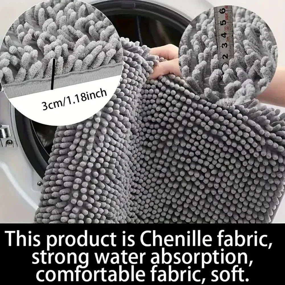 Dog Door Mat for Muddy Paws Absorbs Moisture and Dirt Mud Mat for Dogs Washable Entry Indoor Door Mat Quick Dry Pet Rug Chenille