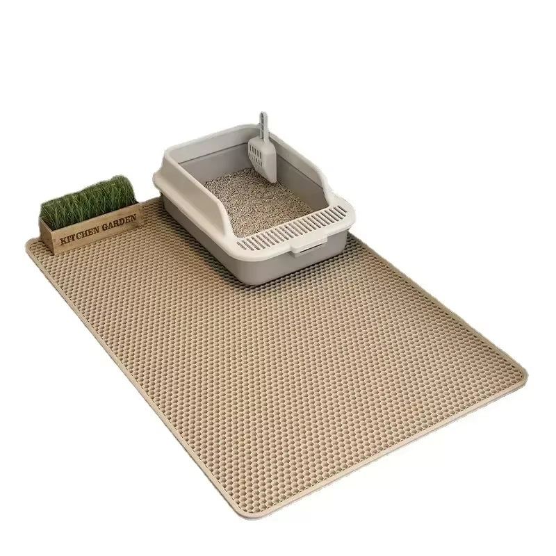 Cat Accessories Double-Layer Non-Slip Big Cat Litter Mat Pet Litter Box Filter Matwear Resistant Cat Litter Mat