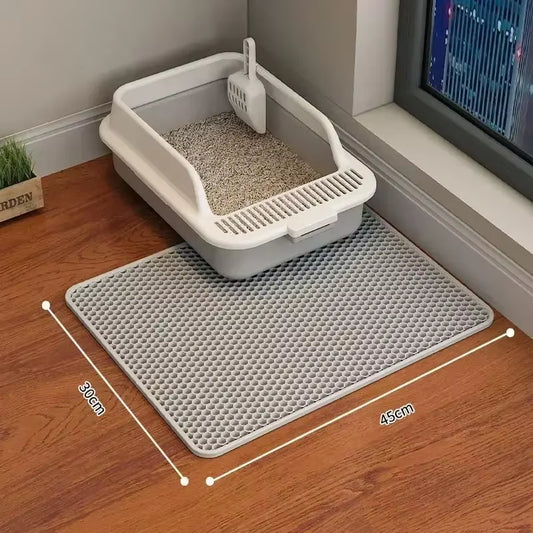 Cat Accessories Double-Layer Non-Slip Big Cat Litter Mat Pet Litter Box Filter Matwear Resistant Cat Litter Mat