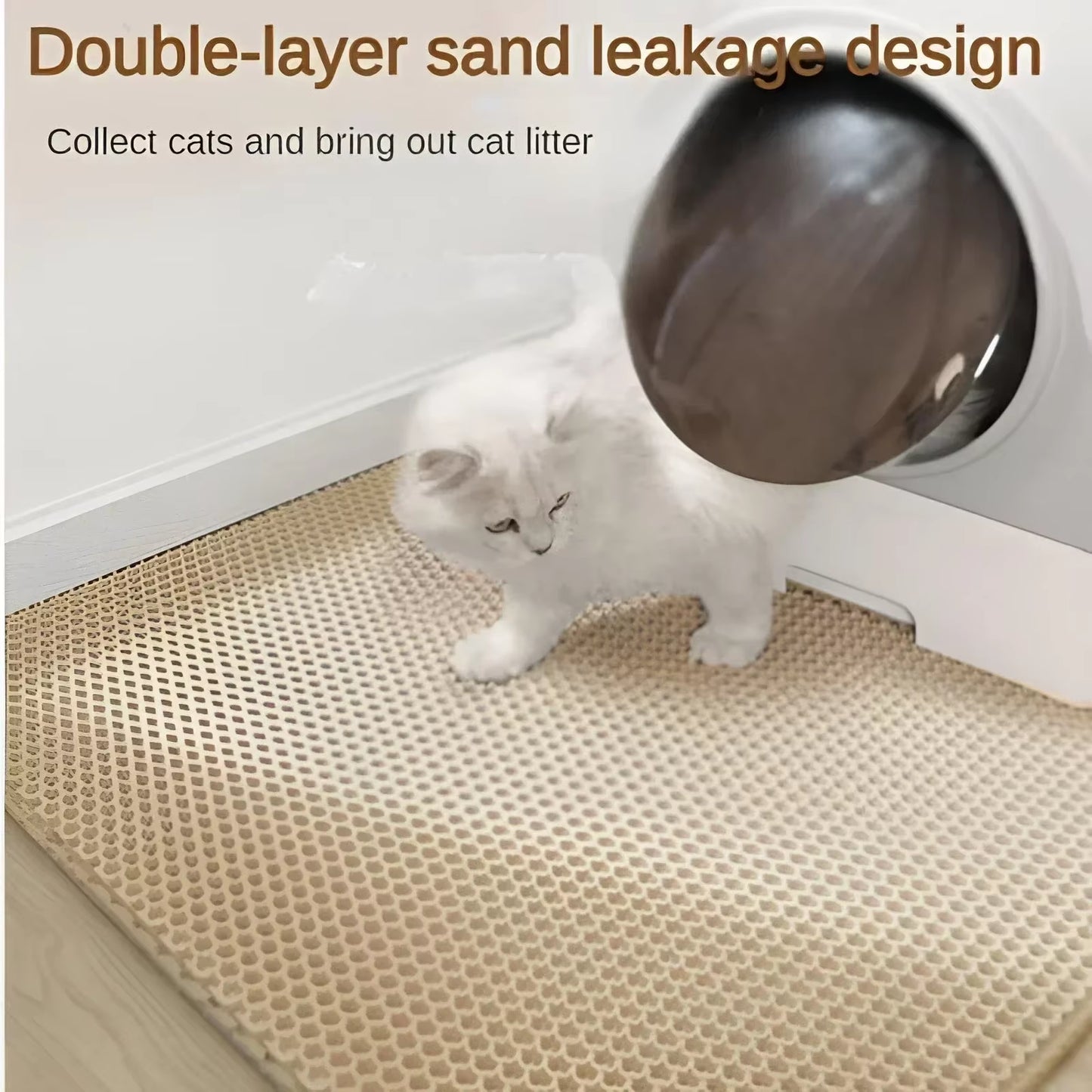 Cat Accessories Double-Layer Non-Slip Big Cat Litter Mat Pet Litter Box Filter Matwear Resistant Cat Litter Mat