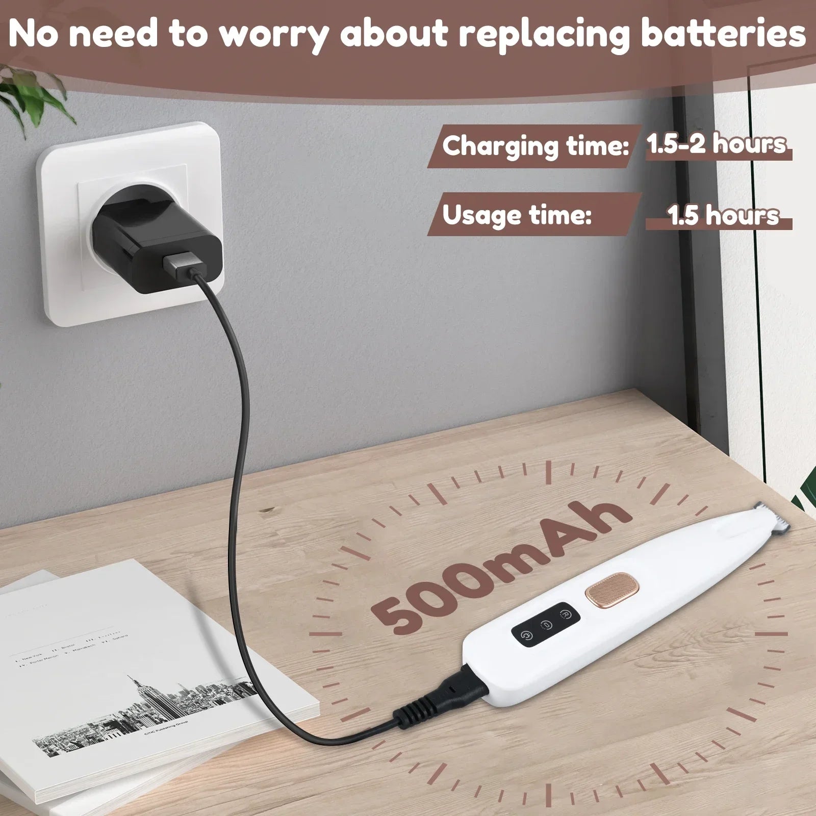 Ultimate Dog Paw Trimmer with LED Light - Fully Waterproof & Rechargeable Pet Hair Clippers for Precision Grooming