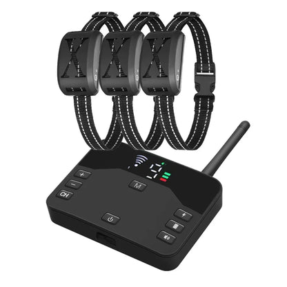Ultimate Wireless Electric Fence & Anti-Bark Training Collar for Dogs - Adjustable Vibration & Shock Control