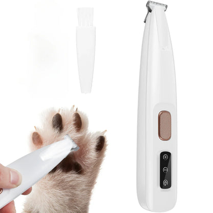 Ultimate Dog Paw Trimmer with LED Light - Fully Waterproof & Rechargeable Pet Hair Clippers for Precision Grooming