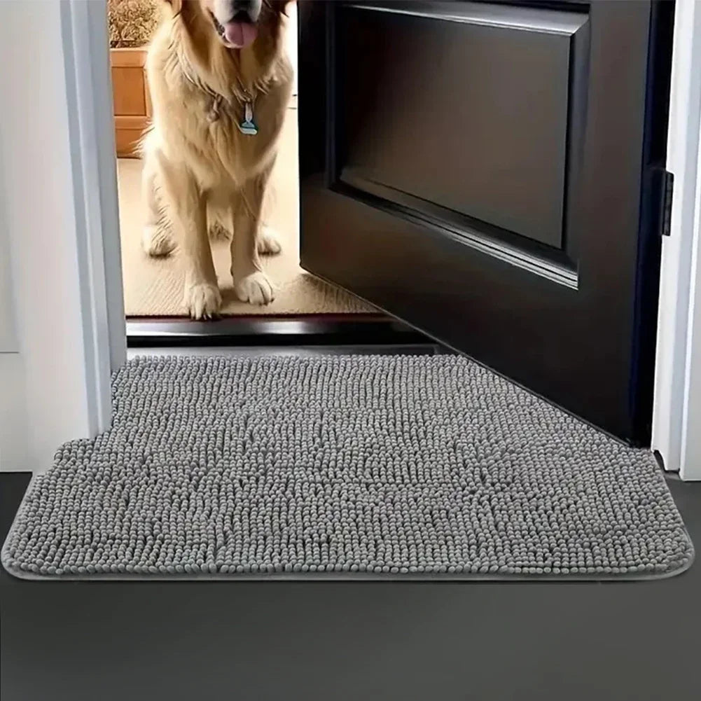 Dog Door Mat for Muddy Paws Absorbs Moisture and Dirt Mud Mat for Dogs Washable Entry Indoor Door Mat Quick Dry Pet Rug Chenille