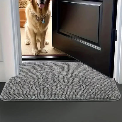 Dog Door Mat for Muddy Paws Absorbs Moisture and Dirt Mud Mat for Dogs Washable Entry Indoor Door Mat Quick Dry Pet Rug Chenille