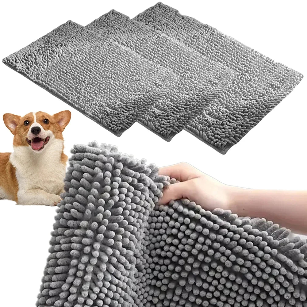 Dog Door Mat for Muddy Paws Absorbs Moisture and Dirt Mud Mat for Dogs Washable Entry Indoor Door Mat Quick Dry Pet Rug Chenille