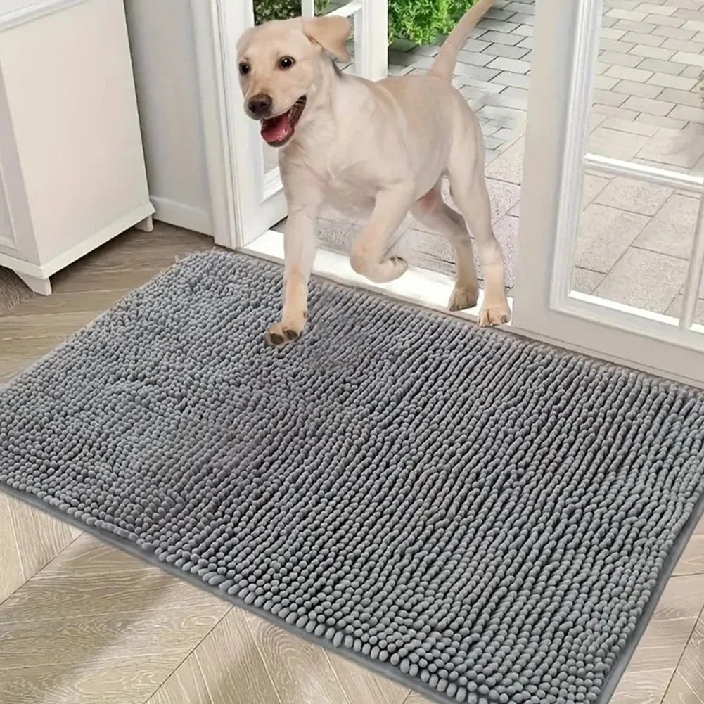 Dog Door Mat for Muddy Paws Absorbs Moisture and Dirt Mud Mat for Dogs Washable Entry Indoor Door Mat Quick Dry Pet Rug Chenille