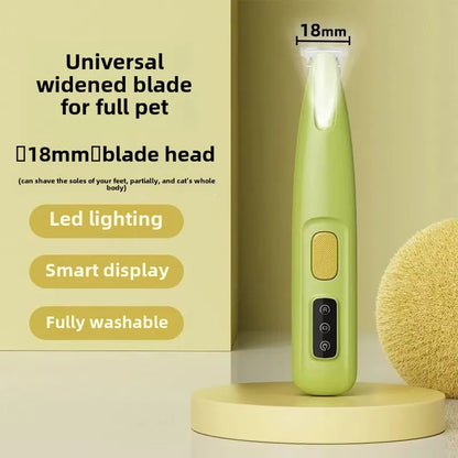 Ultimate Dog Paw Trimmer with LED Light - Fully Waterproof & Rechargeable Pet Hair Clippers for Precision Grooming