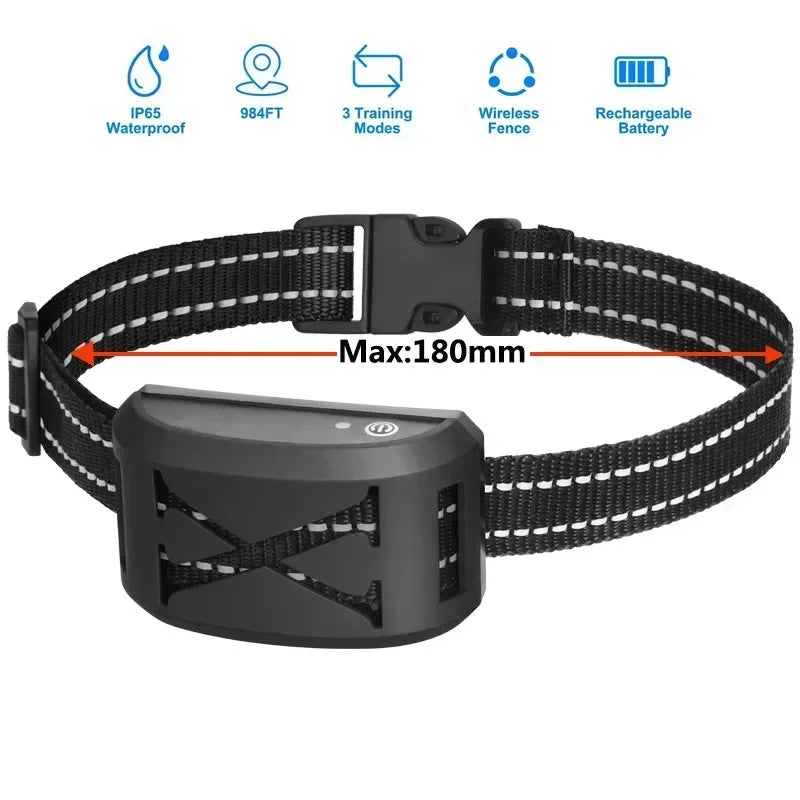 Ultimate Wireless Electric Fence & Anti-Bark Training Collar for Dogs - Adjustable Vibration & Shock Control